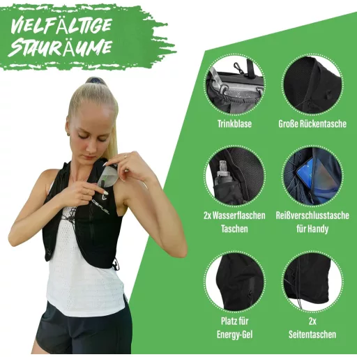 RACEPACE Ultralight Hidratációs Hátizsák Futáshoz Túrázáshoz Kerékpározáshoz 1.5L