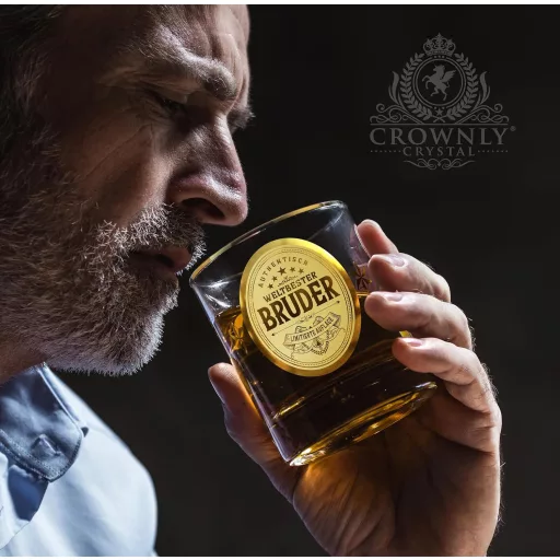 CROWNLY CRYSTAL Ugravirana čaša za viski za brata – personalizirani poklon