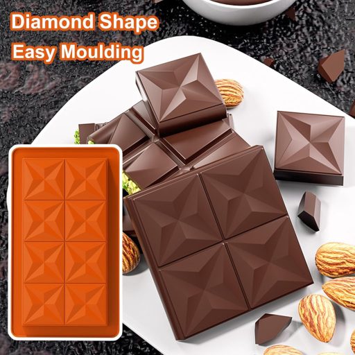 ZkateTrade 2 db Extra Mély Szilikon Csokoládéforma Készlet Adagolókanállal - Táblás Csokoládé Öntőforma Édességekhez