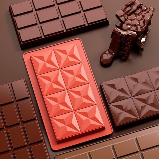 ZkateTrade 2 kom Extra Duboki Silikonski Kalup za Čokoladu Set s Dozatorom - Kalup za Pločice Čokolade za Slatkiše