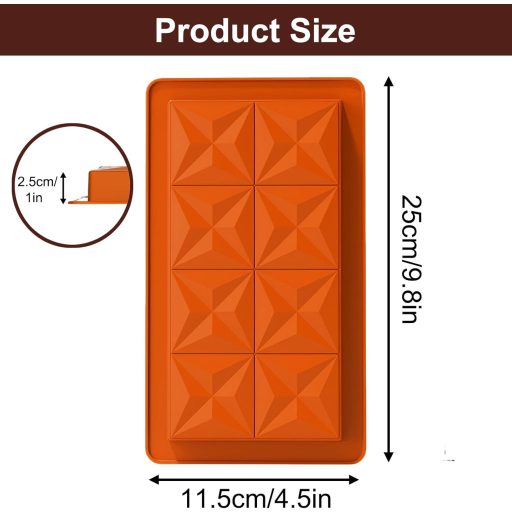 ZkateTrade 2 db Extra Mély Szilikon Csokoládéforma Készlet Adagolókanállal - Táblás Csokoládé Öntőforma Édességekhez