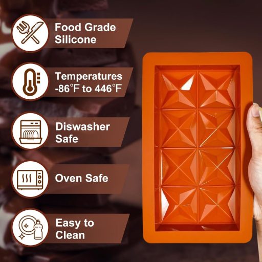 ZkateTrade 2 db Extra Mély Szilikon Csokoládéforma Készlet Adagolókanállal - Táblás Csokoládé Öntőforma Édességekhez