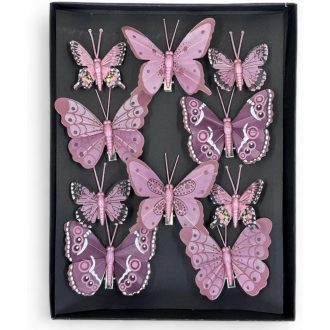   BootyBay 10 db pillangó klip dekoráció lila - esküvő, karácsony, virágkötészet