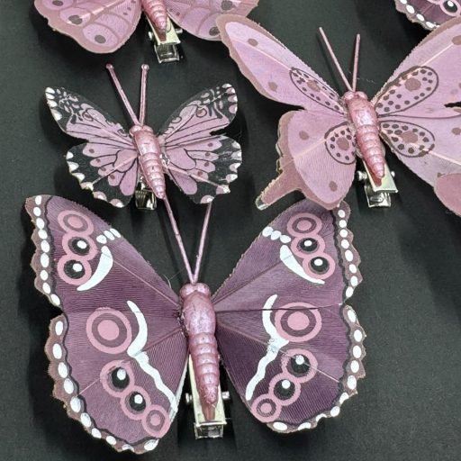 BootyBay 10 buc. clipsuri fluture decorative mov - nuntă, Crăciun, aranjamente florale