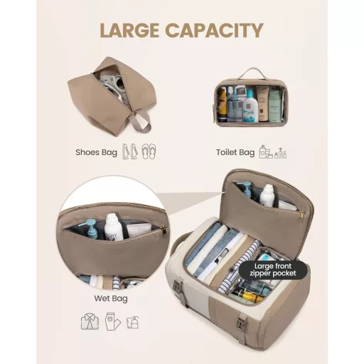 LOVEVOOK 17-palcový cestovný batoh pre mužov a ženy, taška na notebook, príručná batožina, čierna