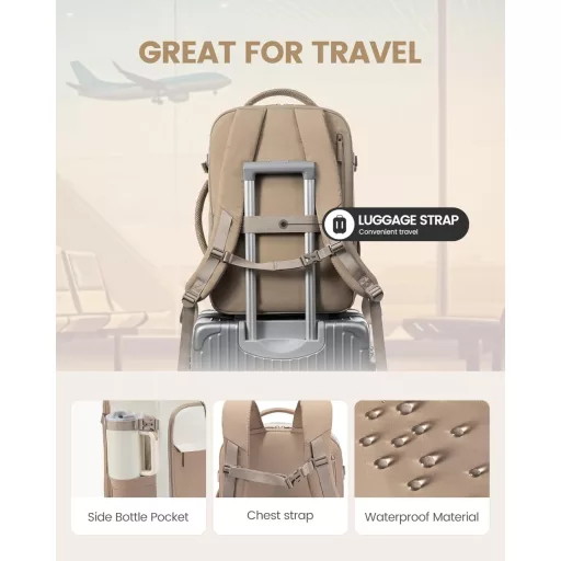 LOVEVOOK 17-palcový cestovný batoh pre mužov a ženy, taška na notebook, príručná batožina, čierna