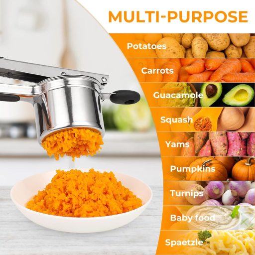 Amroicus rozsdamentes krumpliprés 450ml, burgonyamosó spaetzle és tészta préshez