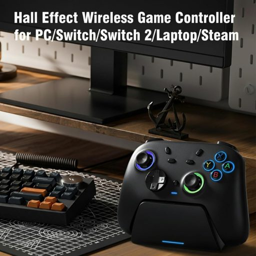 DuLingKer bežični kontroler za Switch/PC s Hall Effect okidačima, RGB osvjetljenjem i priključnom stanicom za punjenje