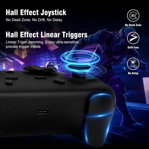 DuLingKer Wireless Controller Switch/PC-hez Hall Effect Triggerrel, RGB Világítás, Töltőállomás