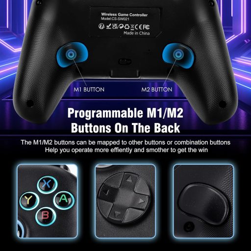 DuLingKer Wireless Controller Switch/PC-hez Hall Effect Triggerrel, RGB Világítás, Töltőállomás