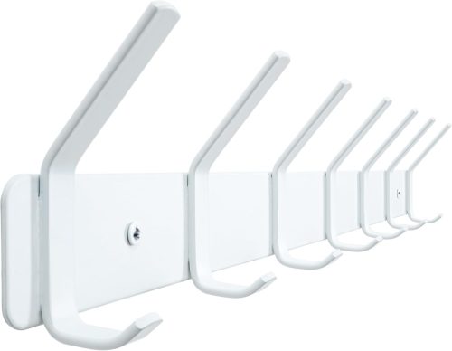 Cuier de perete Honsky cu 7 cârlige duble - Cuier metalic alb pentru haine, eșarfe, pălării - Accesoriu modern pentru decorarea interioară a holului