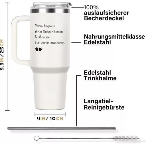 Giftasy Termikus Bögre 40 oz - Évfordulós Ajándék Nőknek, Feleségnek, Barátnőnek