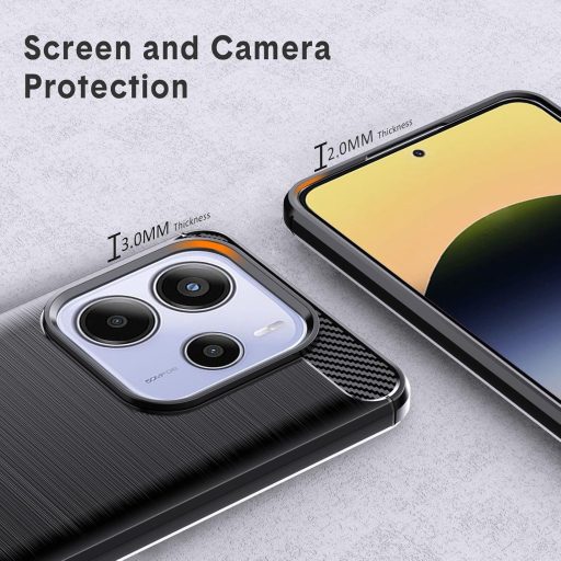 Natbok Redmi Note 14 5G ütésálló TPU tok, csúszásmentes fekete bumper védelem