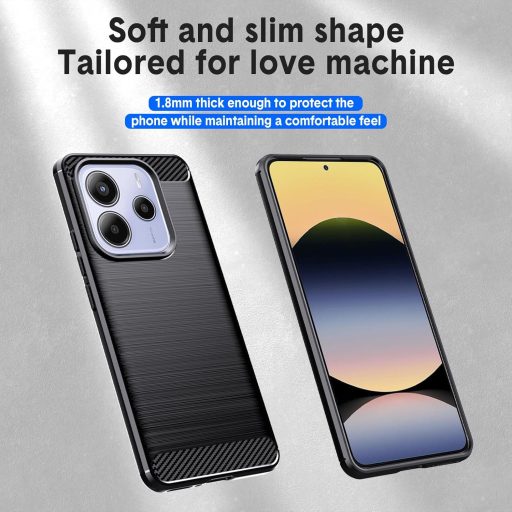 Natbok Redmi Note 14 5G ütésálló TPU tok, csúszásmentes fekete bumper védelem