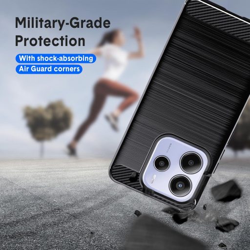 Natbok Redmi Note 14 5G ütésálló TPU tok, csúszásmentes fekete bumper védelem