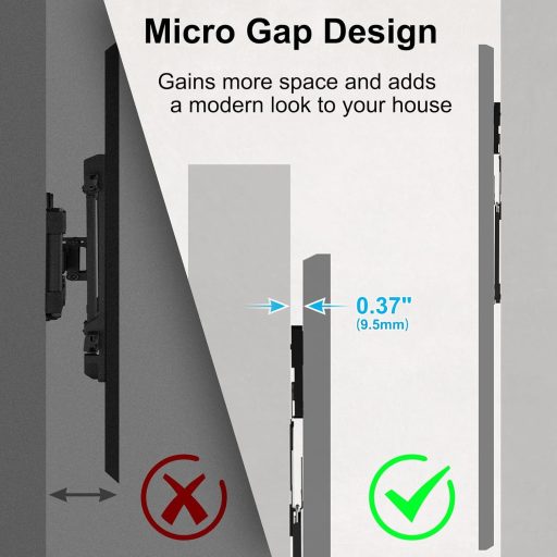 IMtKotW Ultra Slim TV fali tartó 37-80 colos tévéhez, 75 kg, VESA 600x400