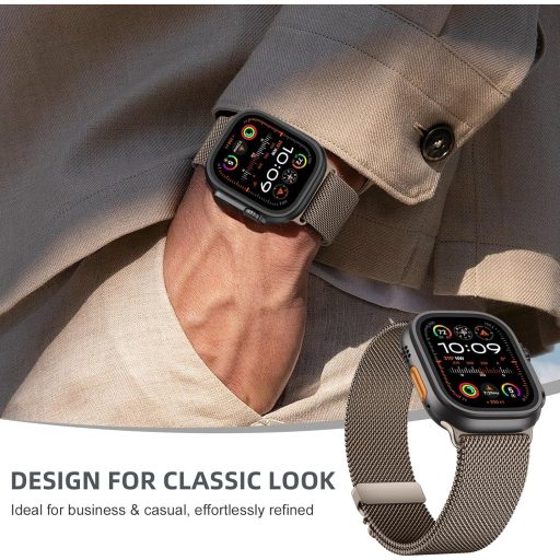 Ružovo-zlatý oceľový remienok s padákovou sponou na Apple Watch Ultra 2/Ultra, kompatibilný so Series 10 46mm, 9/8/7 45mm, SE2/SE/6/5/4 44mm