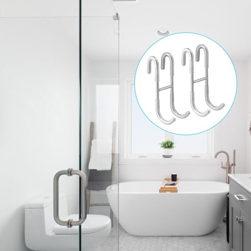 Gudalea 2 ks háčiky na sprchový záves bez vŕtania držiak na uteráky do kúpeľne