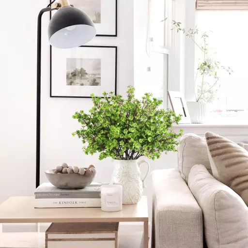 N&T NIETING Flori Artificiale Gypsophila Set - 12 buc. Gypsophila Verde pentru Decorațiuni de Nuntă, Aranjamente de Masă, Decor Acasă, 49 cm