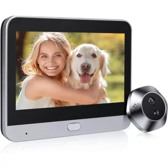   HAPYTHDA WiFi Ajtókamera 1080P HD Videóval, Kétirányú Hanggal, Éjjellátóval és Mozgásérzékelővel, 4,3" Monitorral, 120° Látószöggel, Mobilal