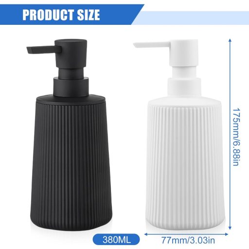 GOMETY 2 buc. Dispenser Săpun 380ml Plastic Dozator Bucătărie Baie cu Pompă