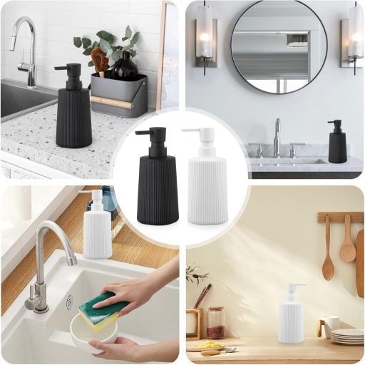 GOMETY 2 buc. Dispenser Săpun 380ml Plastic Dozator Bucătărie Baie cu Pompă