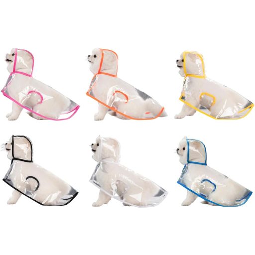 SSyang Pelerină de ploaie impermeabilă pentru câini cu glugă, mărime medie, poncho albastru rezistent la vânt