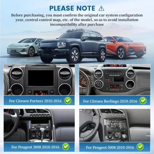 Inefala 7" Android 15 Autórádió Peugeot 3008 5008 Partner Citroen Berlingo 2010-2016 GPS WiFi BT