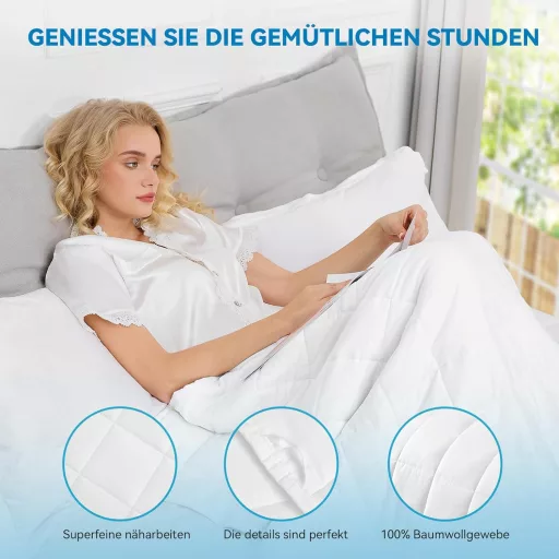 Autsel Pătură ponderată 9kg 155x220cm - Pătură grea din bumbac 100% pentru adulți, antistres, ajutor pentru somn, pilotă de relaxare cu mărgele de sticlă, Hip