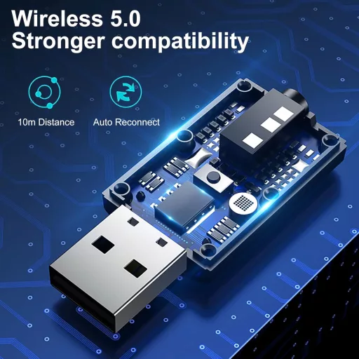 Aigolink Bluetooth adapter TV-hez, 2 az 1-ben adó-vevő, 3.5mm jack, autóhoz