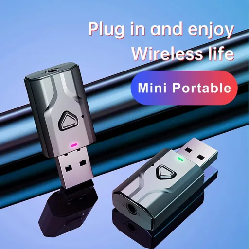 Adaptor Bluetooth Aigolink pentru TV, transmițător-receptor 2 în 1, jack 3.5mm, pentru mașină