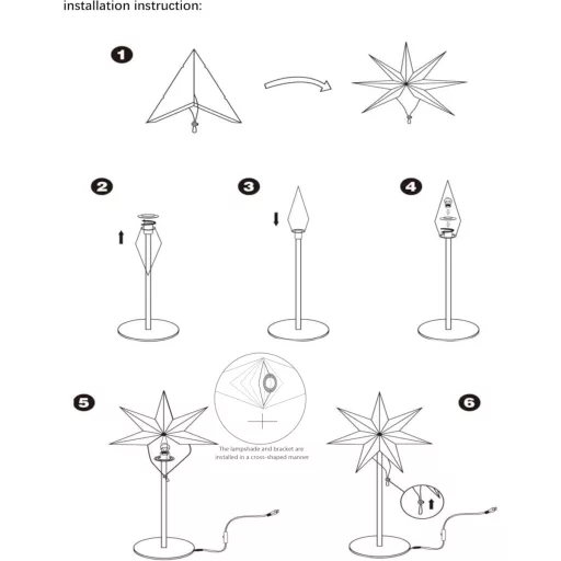 EANLOLY LED Lampă de masă Stea de Crăciun Decor Alb