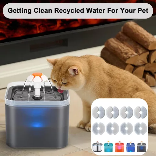 Zemiu macska ivófontána szűrő csomag 8db, háromszintű szűrés, 2L/2.5L