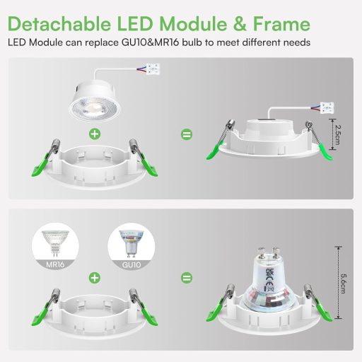 ALUSSO LED Beépíthető Spotlámpa 5W 230V Hideg Fehér 6000K IP44 Vízálló