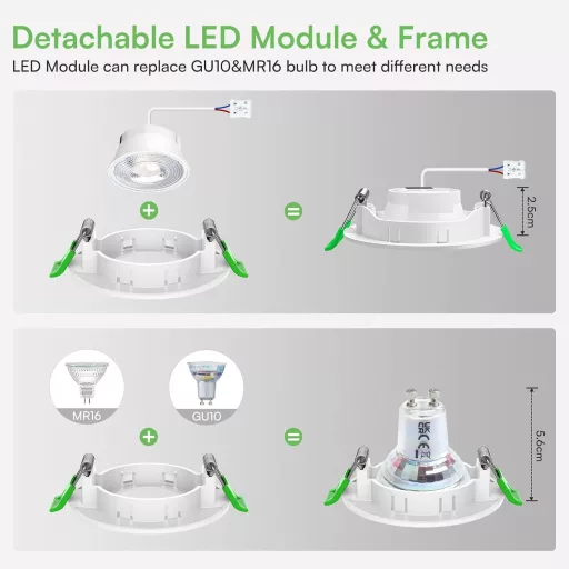 ALUSSO LED Beépíthető Spotlámpa 5W 230V Hideg Fehér 6000K IP44 Vízálló