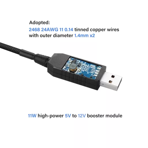 PNGKNYOCN USB-4Pin Ventilátor Adapter Kábel, Fonott PC Hűtőventilátor Tápkábel, 12V USB-PWM Átalakító, 0,5m, Laptop Kompatibilis