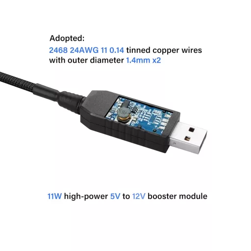 PNGKNYOCN USB-4Pin Ventilátor Adapter Kábel, Fonott PC Hűtőventilátor Tápkábel, 12V USB-PWM Átalakító, 0,5m, Laptop Kompatibilis