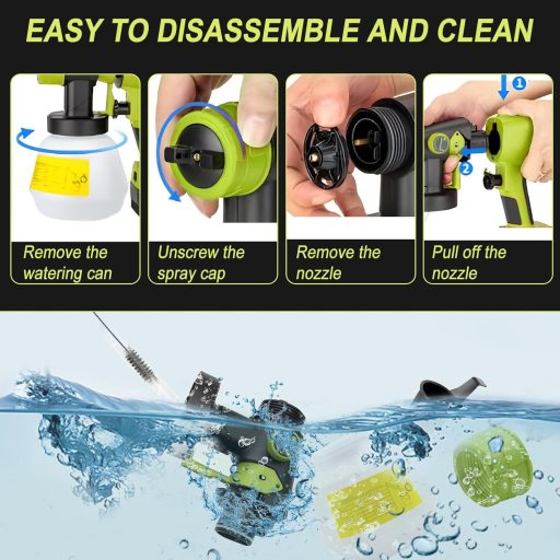 JOJOCY Akkus Festékszóró Ryobi 18V Akkuhoz, 1000ml Tartály, 4 Fúvóka, 3 Spray Minta