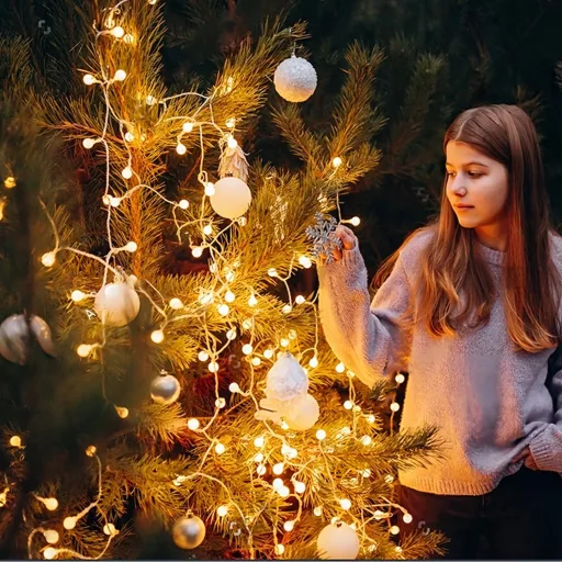 taiyongkang 6m 40 LED meleg fehér tündérfény, USB és elemmel működő, 8 üzemmód és időzítő, karácsony dekoráció
