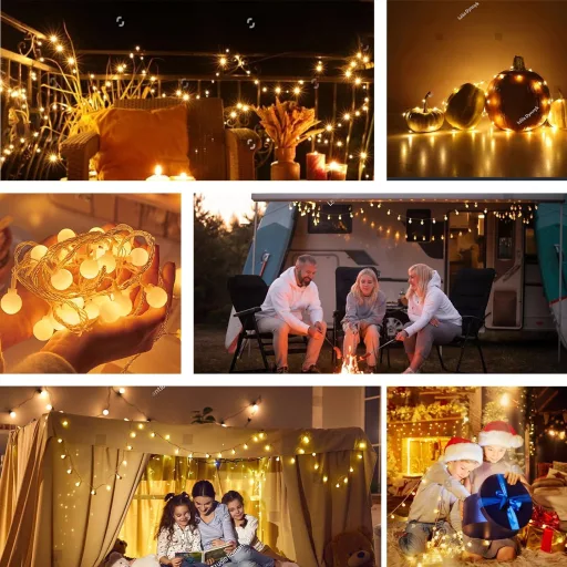 taiyongkang 6m 40 LED meleg fehér tündérfény, USB és elemmel működő, 8 üzemmód és időzítő, karácsony dekoráció