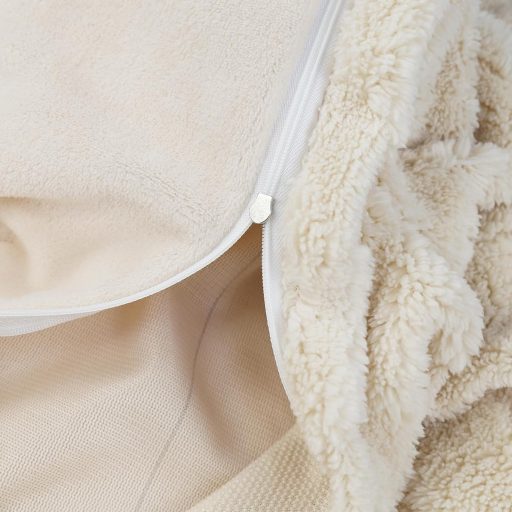 KEAYOO Plüss Párnahuzat 40x80 cm Puha Teddy Fleece Téli Meleg Bézs