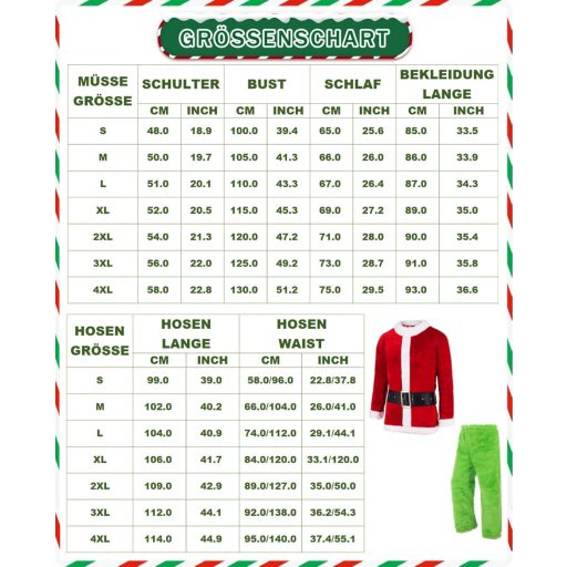 Velmawig Zöld Szörny Mikulás Jelmez - Felnőtt Karácsonyi Kosztüm Maszkkal, Sapkával és Zsákkal - Grincs Cosplay Szett Férfiaknak