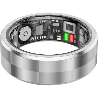   Inel inteligent - Tracker de activitate 5ATM rezistent la apă, Argintiu, Monitorizare somn, Numărare pași, Compatibil Bluetooth, Telecomandă, Cameră