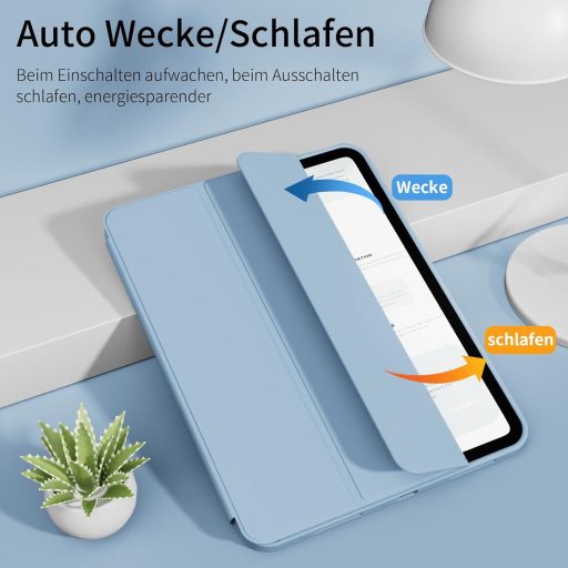 GKABXY iPad 11/10 generációs tok TPU hátlap ceruzatartóval világoskék