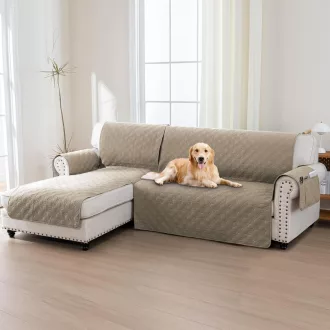   BellaHills 100% vízálló L alakú kanapévédő 247 cm, taupe