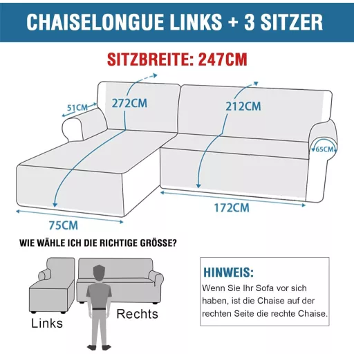 BellaHills 100% vízálló kanapévédő L-alakú 247cm bézs sarokkanapéhoz
