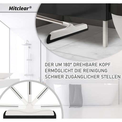 Racletă pentru apă Mitclear cu mâner ajustabil de 126 cm, pentru baie și bucătărie