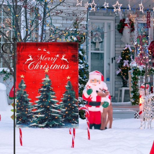 Gosknor Karácsonyi Zászló Kültéri Kerti Dekoráció Ünnepre