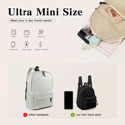 Mini rucsac de damă WisePoint din nailon, rucsac mic de voiaj pentru fete