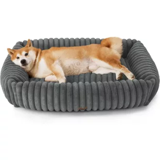   Ortopedický pelech pre psov BEDSURE pre veľké psy 91x68 cm so sivou fleecovou dekou